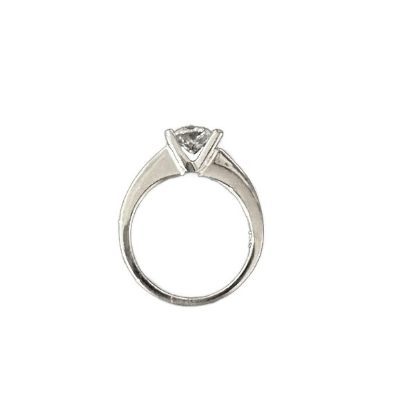 Natural Diamond 14k White Gold Tension Band Engagement Ring - Picture 5 of 9